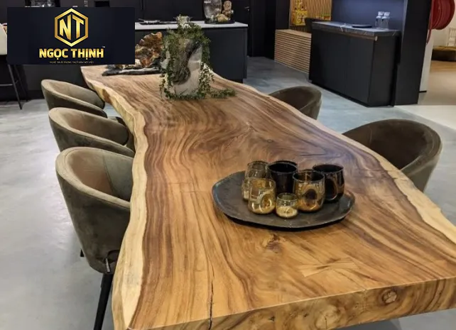 BỘ BÀN ĂN VÂN GỖ CAO CẤP - BA03